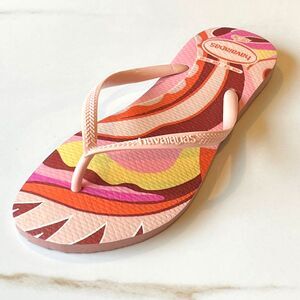 Havaianas Womens Slim Trend Sandal Retro Psychodelic Pattern Thong Flip Flops